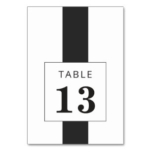 Numéro De Table Mariage géométrique noir et blanc minimal