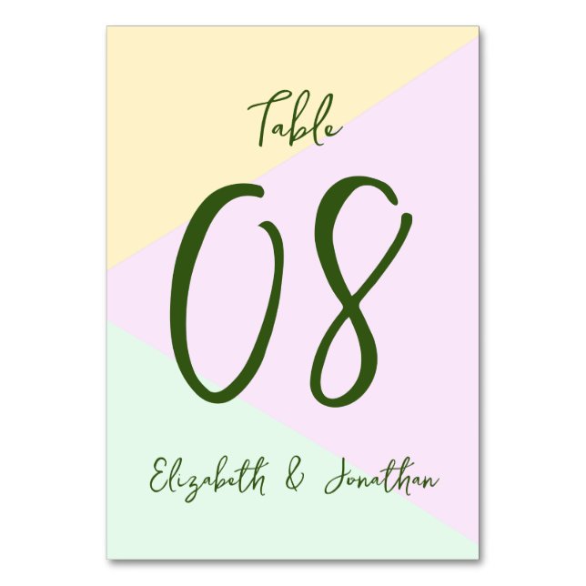 Numéro De Table Mariage géométrique Pastel Muet (Par défaut)