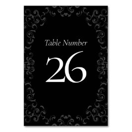 Numéro De Table Mariage gothique gris et noir
