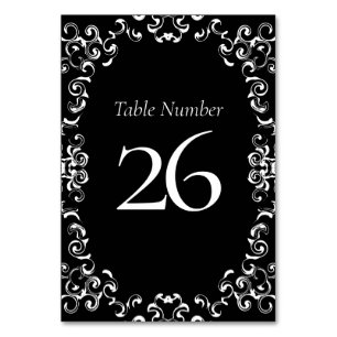 Numéro De Table Mariage gothique or et noir