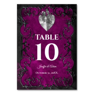 Numéro De Table Mariage Halloween gothique sombre