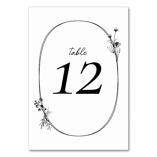 Numéro De Table Mariage ivoire de couronne fleur sauvage Numéro de (Par défaut)