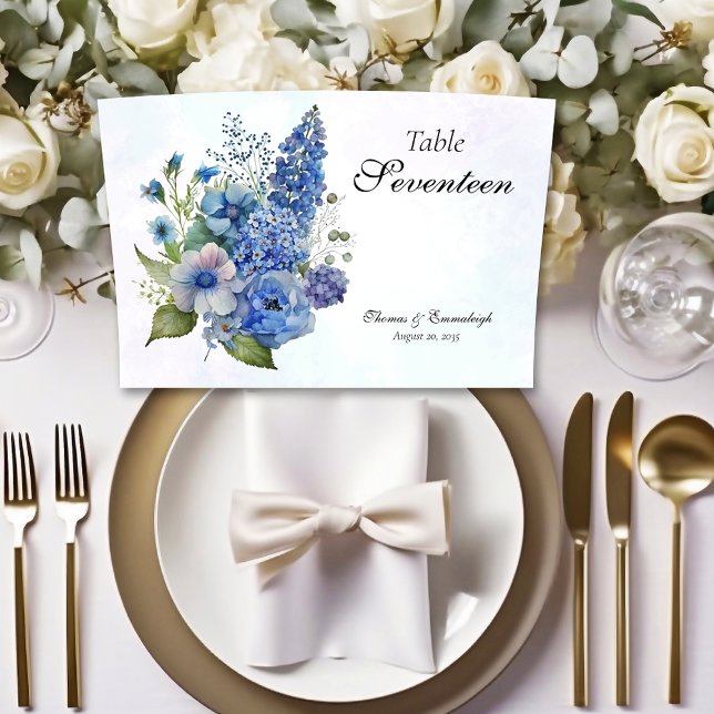 Numéro De Table Mariage large de Bohème bleu violet (Créateur téléchargé)