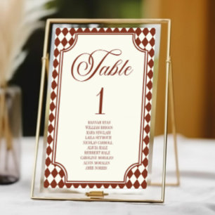 Numéro De Table Mariage Luxueux de Vieux Argent Bourgogne Ivoire V