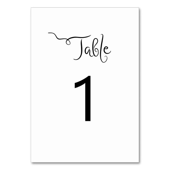 Numéro De Table Mariage Manuscrit Excentrique  (Par défaut)