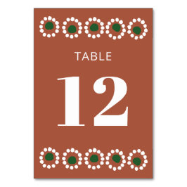 Numéro De Table Mariage mexicain Fiesta Boho Barro
