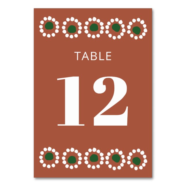 Numéro De Table Mariage mexicain Fiesta Boho Barro (Par défaut)