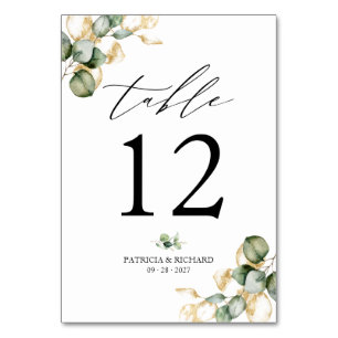 Numéro De Table Mariage Minimaliste avec de la Végétation