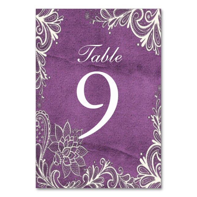 Numéro De Table mariage moderne blanc tourbillons violet (Par défaut)