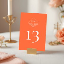 Mariage Moderne Bohème Monogramme Corail Rose Oran