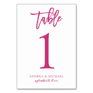 Numéro De Table Mariage moderne Décontracté Script de brosse (Ma