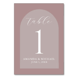Numéro De Table Mariage moderne Dusty Rose teles