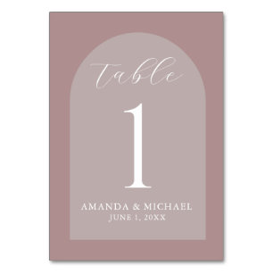 Numéro De Table Mariage moderne Dusty Rose teles
