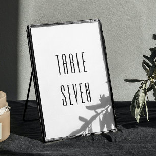 Numéro De Table Mariage moderne minimaliste noir et blanc