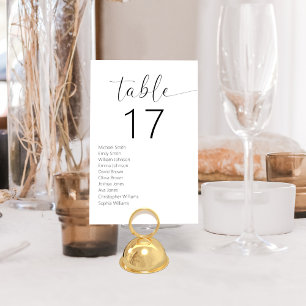 Numéro De Table Mariage moderne minimaliste noir et blanc