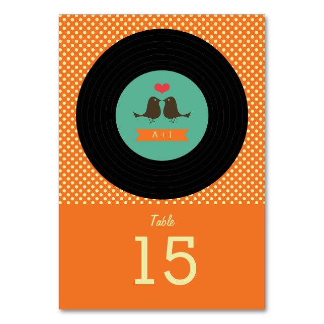Numéro De Table Mariage moderne Retro Vinyl Record (Par défaut)