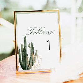 Numéro De Table Mariage moderne Saguaro Cactus