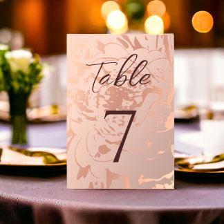 Numéro De Table Mariage monochrome moderne minimaliste