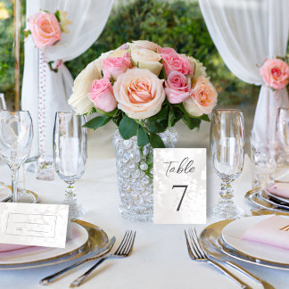 Numéro De Table Mariage monochrome moderne minimaliste