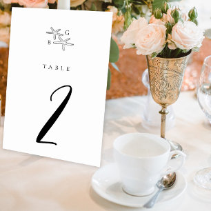 Numéro De Table Mariage monogramme minimaliste de plage Starfish
