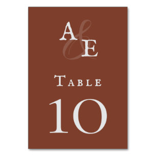 Numéro De Table Mariage Monogramme minimaliste italien Sunset Oran