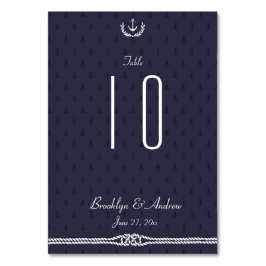 Numéro De Table Mariage nautique Numéro de tableau Ancres bleues