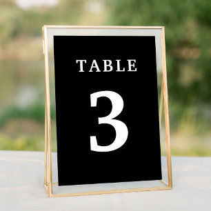 Numéro De Table Mariage noir blanc