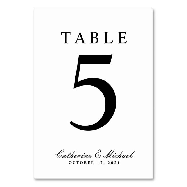 Numéro De Table Mariage Noir & Blanc Absolument Classique Double F (Par défaut)