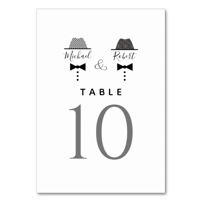 Numéro De Table Mariage noir blanc gris (Par défaut)