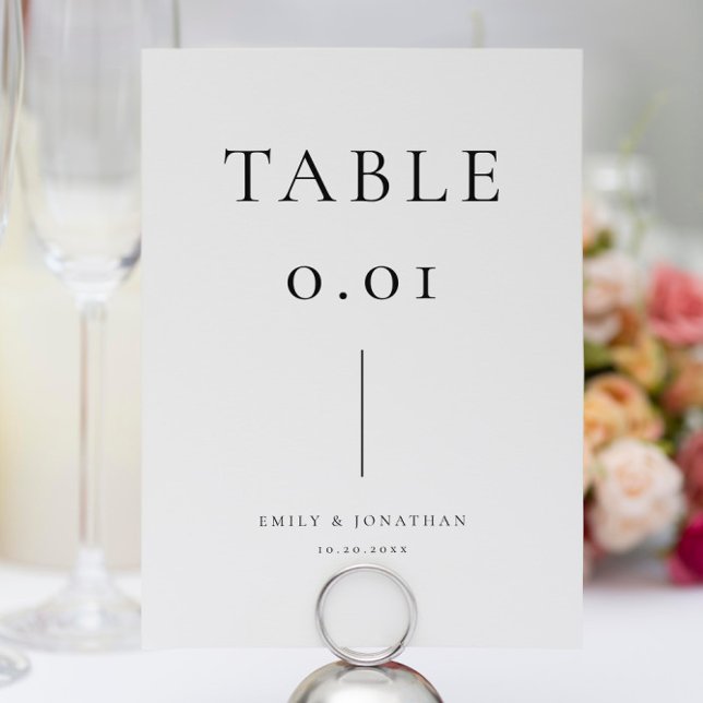 Numéro De Table Mariage noir et blanc simple (Créateur téléchargé)