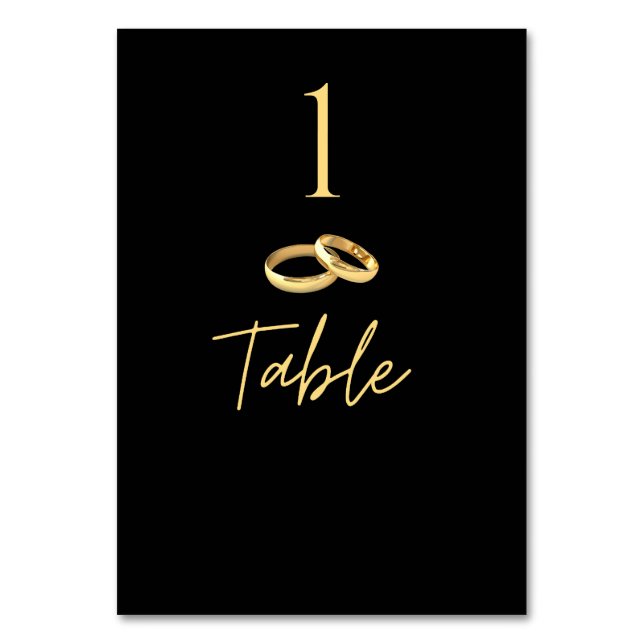 Numéro de table mariage - Noir et Or - (Par défaut)