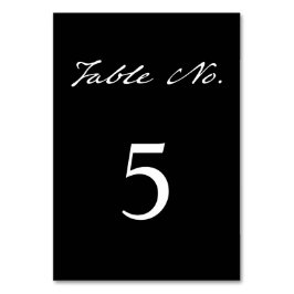 Numéro De Table Mariage noir minimaliste moderne
