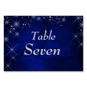 Numéro De Table Mariage officiel de la nuit étoilée bleue