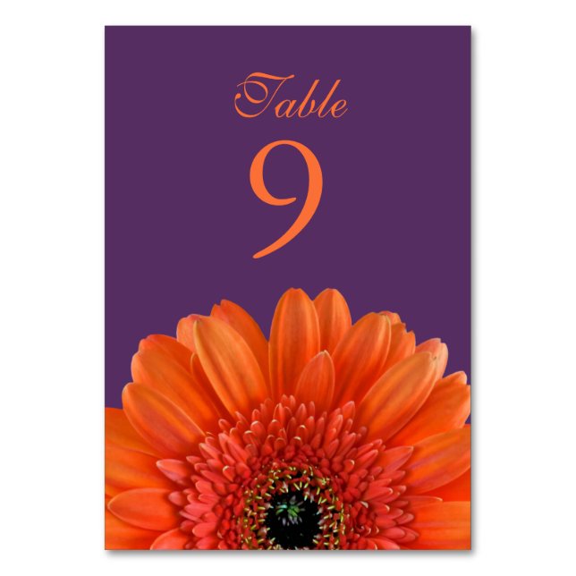 Numéro De Table Mariage orange Gerbera Daisy violet (Par défaut)