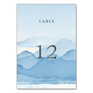 Numéro De Table Mariage paysage de la chaîne de montagnes bleues