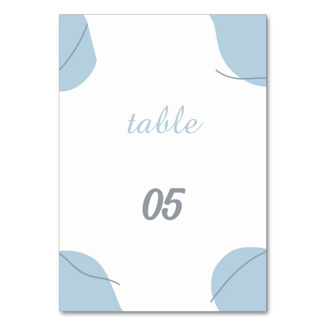 Numéro De Table Mariage personnalisé bleu simple (Par défaut)