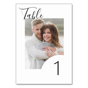 Numéro De Table Mariage photo personnalisé minimaliste moderne