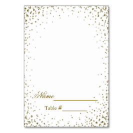 Numéro De Table Mariage Place Card Gold Confetti