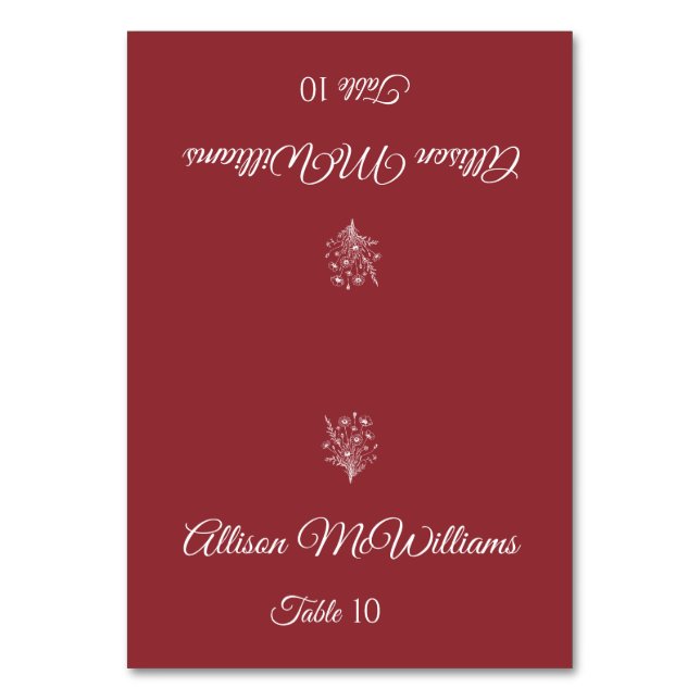 Numéro De Table Mariage Place card Végétarienne-Fleur sauvage Elég (Par défaut)