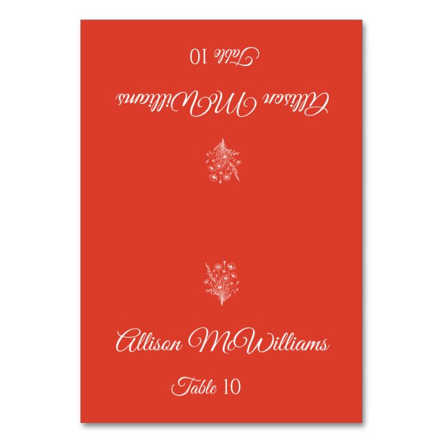 Numéro De Table Mariage Place card Végétarienne-Fleur sauvage Elég (Par défaut)
