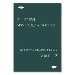 Numéro De Table Mariage Place carte-Poisson Icône-Emeraude Vert-