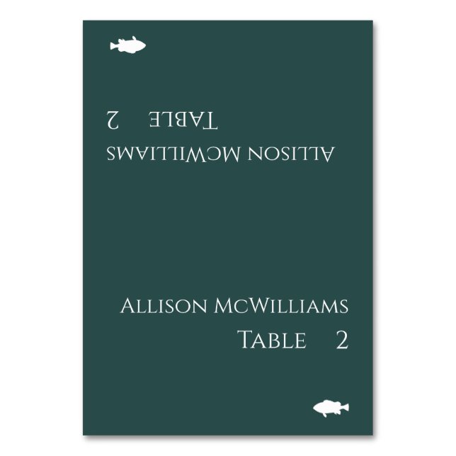 Numéro De Table Mariage Place carte-Poisson Icône-Emeraude Vert- (Par défaut)