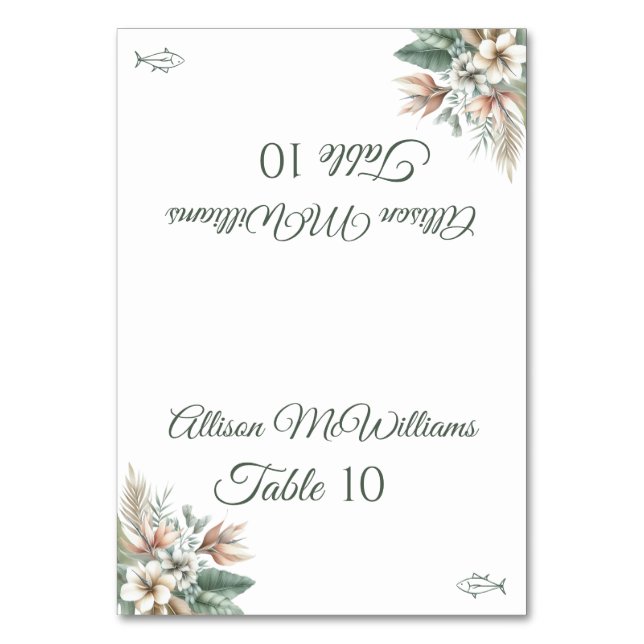 Numéro De Table Mariage Place carte-Tropical Elégance-Poisson Icôn (Par défaut)