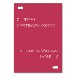 Numéro De Table Mariage Place cartes-Pork Icon-Viva Magenta-