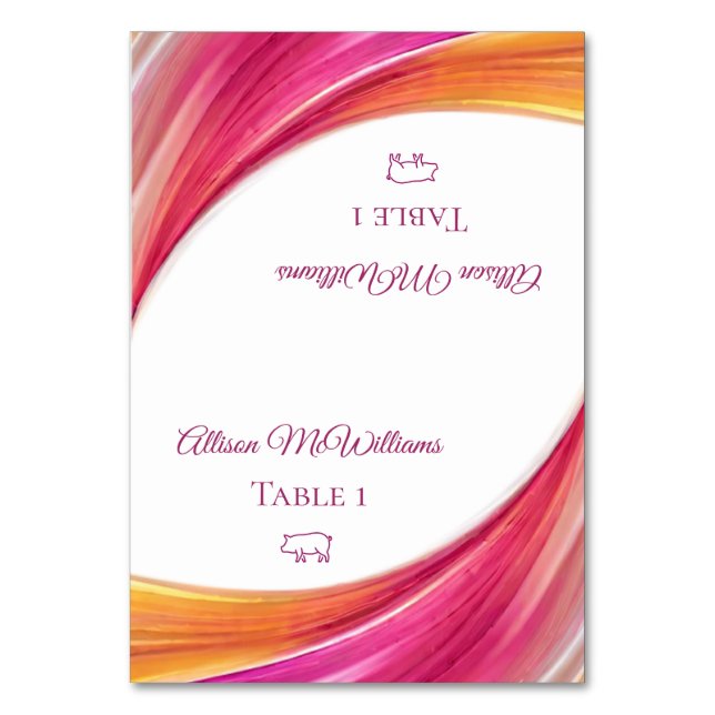 Numéro De Table Mariage Placer les cartes-Icône de porc - (Par défaut)
