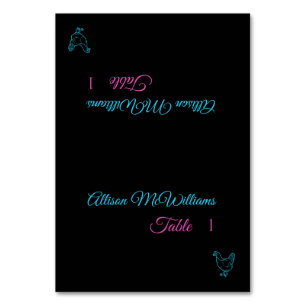 Numéro De Table Mariage Placer les cartes-Volaille Icon-Bleu et Ro