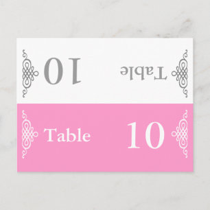 Numéro de table mariage pliant Carte postale Gris