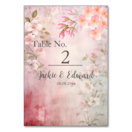 Numéro De Table Mariage romantique rose