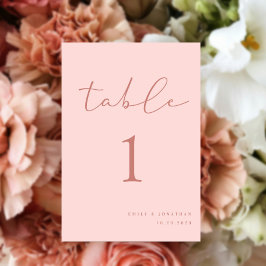 Numéro De Table Mariage rose