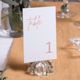 Numéro de table Mariage rose Dusty